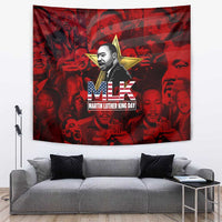 MLK Day Tapestry Martin Luther King Jr Tribute American Flag Lettering - Wonder Print Shop