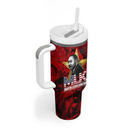 MLK Day Tumbler With Handle Martin Luther King Jr Tribute American Flag Lettering - Wonder Print Shop