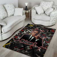 Malcolm X Area Rug Street Art Style Portrait Quote The Future Belongs to Those Who Prepare Civil Rights Tribute - Wonder Print Shop