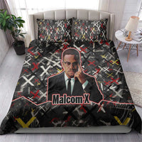 Malcolm X Bedding Set Street Art Style Portrait Quote The Future Belongs to Those Who Prepare Civil Rights Tribute - Wonder Print Shop