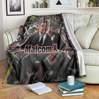 Malcolm X Blanket Street Art Style Portrait Quote The Future Belongs to Those Who Prepare Civil Rights Tribute - Wonder Print Shop