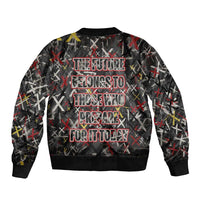 Malcolm X Bomber Jacket Street Art Style Portrait Quote The Future Belongs to Those Who Prepare Civil Rights Tribute - Wonder Print Shop