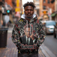 Malcolm X Hoodie Street Art Style Portrait Quote The Future Belongs to Those Who Prepare Civil Rights Tribute - Wonder Print Shop