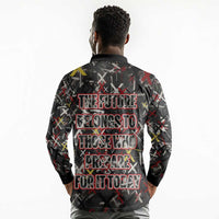 Malcolm X Long Sleeve Polo Shirt Street Art Style Portrait Quote The Future Belongs to Those Who Prepare Civil Rights Tribute - Wonder Print Shop
