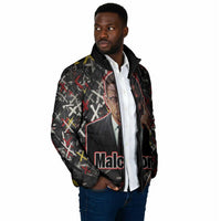Malcolm X Padded Jacket Street Art Style Portrait Quote The Future Belongs to Those Who Prepare Civil Rights Tribute - Wonder Print Shop