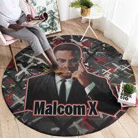 Malcolm X Round Carpet Street Art Style Portrait Quote The Future Belongs to Those Who Prepare Civil Rights Tribute - Wonder Print Shop