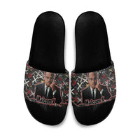 Malcolm X Slide Sandals Street Art Style Portrait Quote The Future Belongs to Those Who Prepare Civil Rights Tribute - Wonder Print Shop