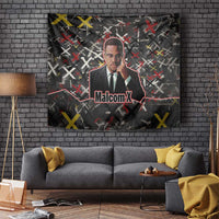 Malcolm X Tapestry Street Art Style Portrait Quote The Future Belongs to Those Who Prepare Civil Rights Tribute - Wonder Print Shop