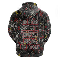 Malcolm X Zip Hoodie Street Art Style Portrait Quote The Future Belongs to Those Who Prepare Civil Rights Tribute - Wonder Print Shop