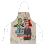 Malcolm X Apron Pop Art Portrait Collage Civil Rights Activist Retro Style Design - Wonder Print Shop