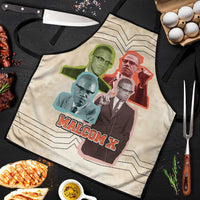 Malcolm X Apron Pop Art Portrait Collage Civil Rights Activist Retro Style Design - Wonder Print Shop