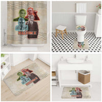 Malcolm X Bathroom Set Pop Art Portrait Collage Civil Rights Activist Retro Style Design - Wonder Print Shop