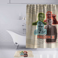 Malcolm X Bathroom Set Pop Art Portrait Collage Civil Rights Activist Retro Style Design - Wonder Print Shop