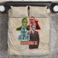 Malcolm X Bedding Set Pop Art Portrait Collage Civil Rights Activist Retro Style Design - Wonder Print Shop