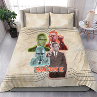 Malcolm X Bedding Set Pop Art Portrait Collage Civil Rights Activist Retro Style Design - Wonder Print Shop