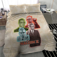 Malcolm X Bedding Set Pop Art Portrait Collage Civil Rights Activist Retro Style Design - Wonder Print Shop