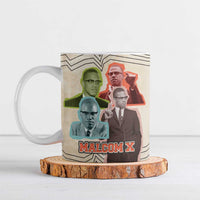 Malcolm X Ceramic Mug Pop Art Portrait Collage Civil Rights Activist Retro Style Design - Wonder Print Shop