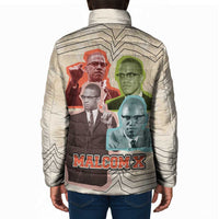 Malcolm X Padded Jacket Pop Art Portrait Collage Civil Rights Activist Retro Style Design - Wonder Print Shop