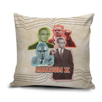 Malcolm X Pillow Cover Pop Art Portrait Collage Civil Rights Activist Retro Style Design - Wonder Print Shop