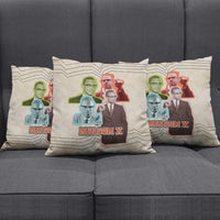 Malcolm X Pillow Cover Pop Art Portrait Collage Civil Rights Activist Retro Style Design - Wonder Print Shop