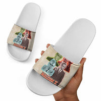Malcolm X Slide Sandals Pop Art Portrait Collage Civil Rights Activist Retro Style Design - Wonder Print Shop