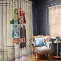 Malcolm X Window Curtain Pop Art Portrait Collage Civil Rights Activist Retro Style Design - Wonder Print Shop