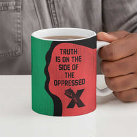 Malcolm X Ceramic Mug Truth Is on the Side of the Oppressed Quote Civil Rights Tribute - Wonder Print Shop