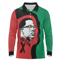 Malcolm X Long Sleeve Polo Shirt Truth Is on the Side of the Oppressed Quote Civil Rights Tribute - Wonder Print Shop