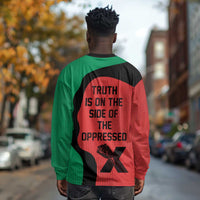 Malcolm X Long Sleeve Shirt Truth Is on the Side of the Oppressed Quote Civil Rights Tribute - Wonder Print Shop