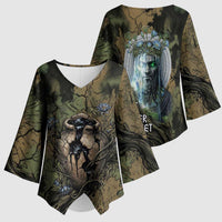 Hapi Egyptian Kimono Sleeve Blouse Bringer of Kemet Nature Spirit Flowing Water and Earth Harmony
