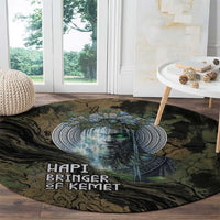 Hapi Egyptian Round Carpet Bringer of Kemet Nature Spirit Flowing Water and Earth Harmony