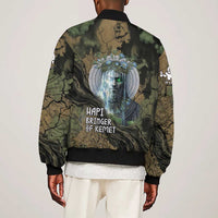 Hapi Egyptian Sleeve Zip Bomber Jacket Bringer of Kemet Nature Spirit Flowing Water and Earth Harmony