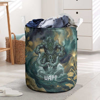 Egyptian Hapi Laundry Basket God of the Nile Ankh Symbol Lotus Flowers and Sacred River Energy