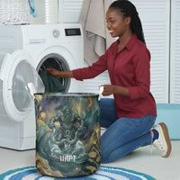Egyptian Hapi Laundry Basket God of the Nile Ankh Symbol Lotus Flowers and Sacred River Energy