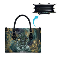 Egyptian Hapi Leather Bag God of the Nile Ankh Symbol Lotus Flowers and Sacred River Energy