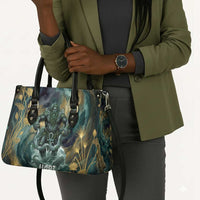 Egyptian Hapi Leather Bag God of the Nile Ankh Symbol Lotus Flowers and Sacred River Energy