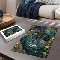 Egyptian Hapi Puzzle God of the Nile Ankh Symbol Lotus Flowers and Sacred River Energy