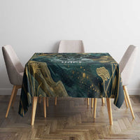 Egyptian Hapi Tablecloth God of the Nile Ankh Symbol Lotus Flowers and Sacred River Energy