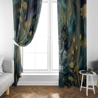 Egyptian Hapi Window Curtain God of the Nile Ankh Symbol Lotus Flowers and Sacred River Energy