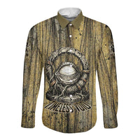 Heh and Hauhet Egyptian Long Sleeve Button Shirt Timeless Gods Design Infinity Serpent and Divine Balance Ancient