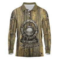 Heh and Hauhet Egyptian Long Sleeve Polo Shirt Timeless Gods Design Infinity Serpent and Divine Balance Ancient