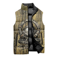 Heh and Hauhet Egyptian Sleeveless Puffer Jacket Timeless Gods Design Infinity Serpent and Divine Balance Ancient