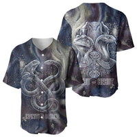 Egyptian Heh and Hauhet Baseball Jersey Serpent Duo Design Cosmic Infinity and Eternal Balance Motif