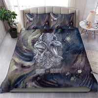 Egyptian Heh and Hauhet Bedding Set Serpent Duo Design Cosmic Infinity and Eternal Balance Motif