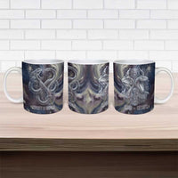 Egyptian Heh and Hauhet Ceramic Mug Serpent Duo Design Cosmic Infinity and Eternal Balance Motif