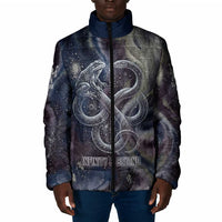 Egyptian Heh and Hauhet Padded Jacket Serpent Duo Design Cosmic Infinity and Eternal Balance Motif