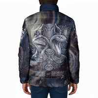 Egyptian Heh and Hauhet Padded Jacket Serpent Duo Design Cosmic Infinity and Eternal Balance Motif