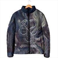 Egyptian Heh and Hauhet Padded Jacket Serpent Duo Design Cosmic Infinity and Eternal Balance Motif