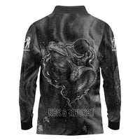 Kek and Kauket Egyptian Long Sleeve Polo Shirt Primordial Darkness Design Cosmic Frogs and Serpents