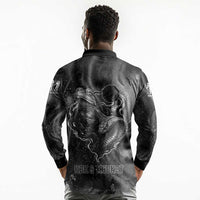 Kek and Kauket Egyptian Long Sleeve Polo Shirt Primordial Darkness Design Cosmic Frogs and Serpents